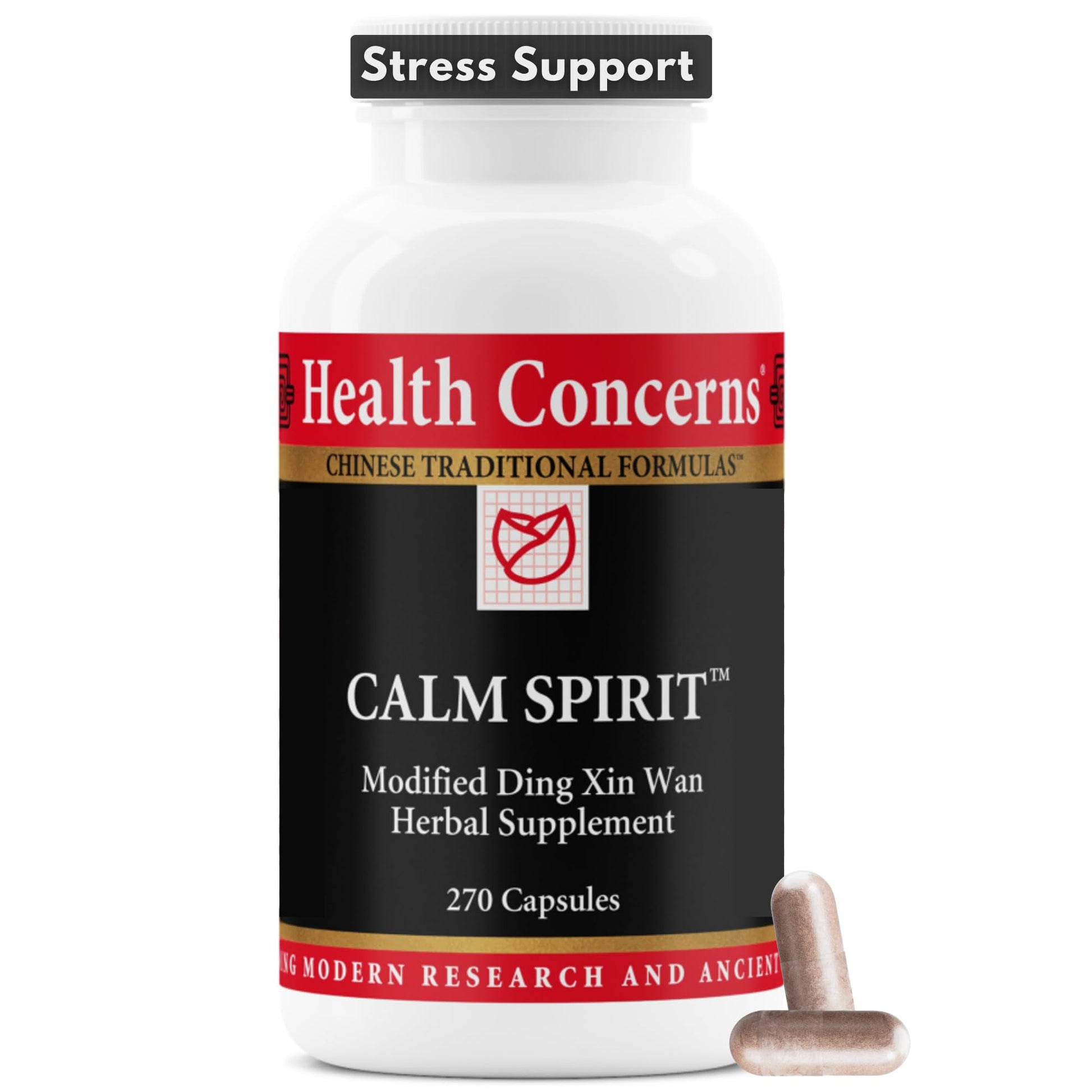 Health Concerns Calm Spirit Stress Relief Supplement with Chinese Herbal Blend - Supports a Relaxed Mood & Emotional Wellness - Magnesium Glycinate & Hawthorn Extract 270 Capsules