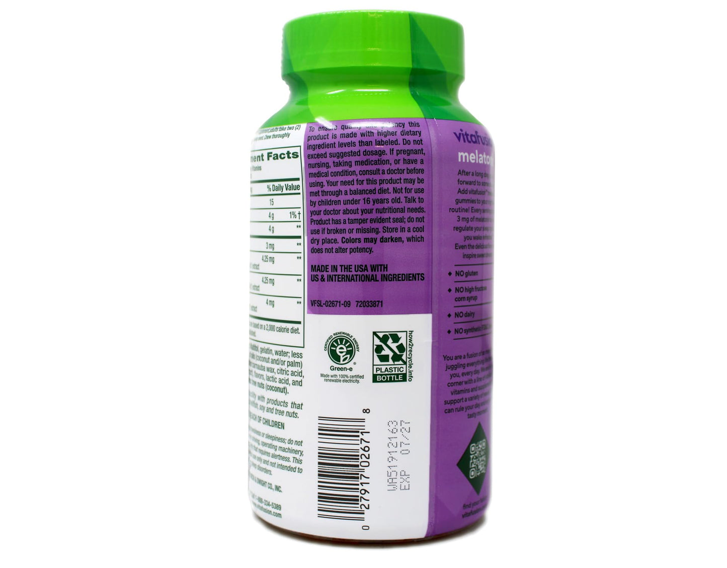 Vitafusion Melatonin Gummy Supplement, 3 mg, 280 Count