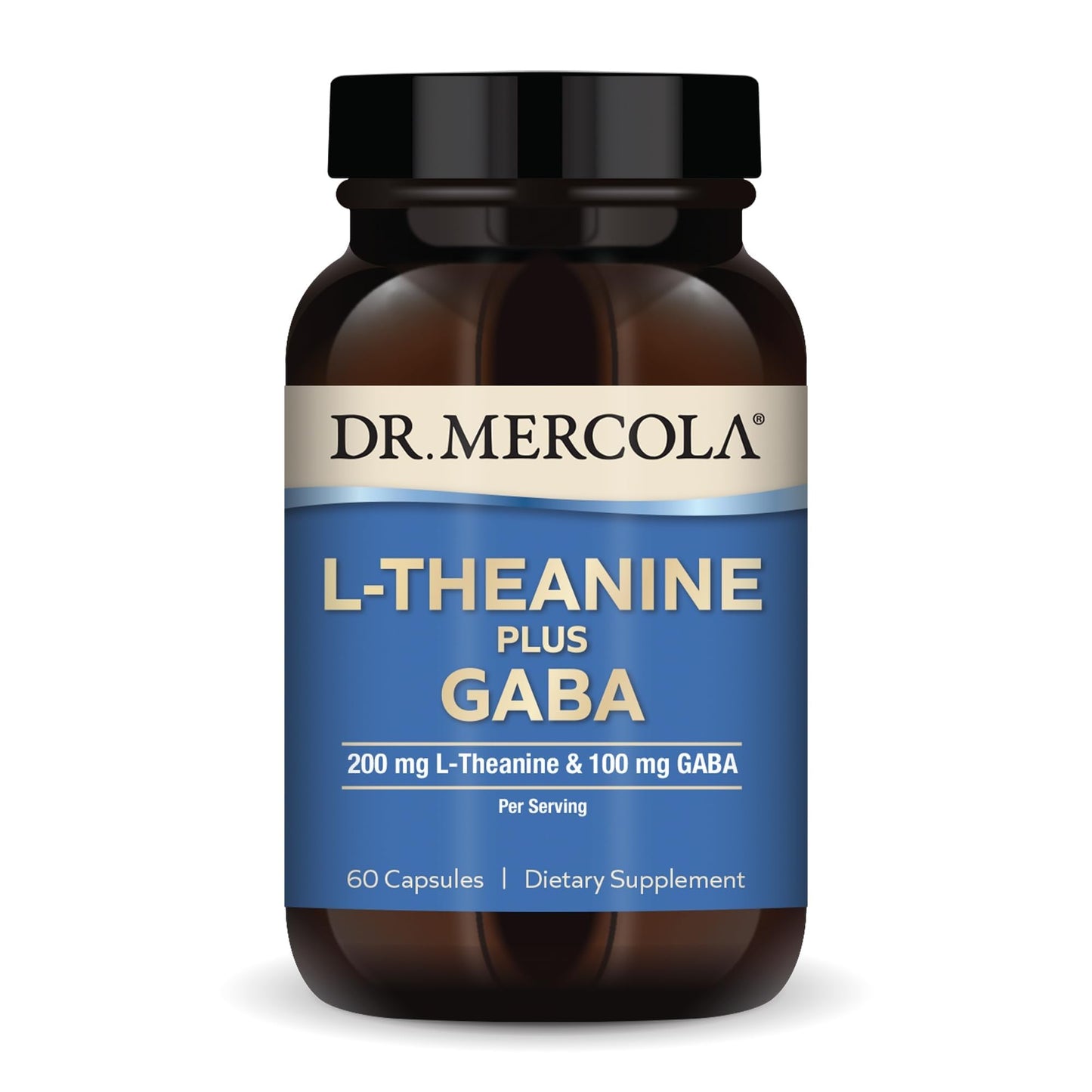 Dr. Mercola L-Theanine Plus GABA, 200 mg, 60 Capsules