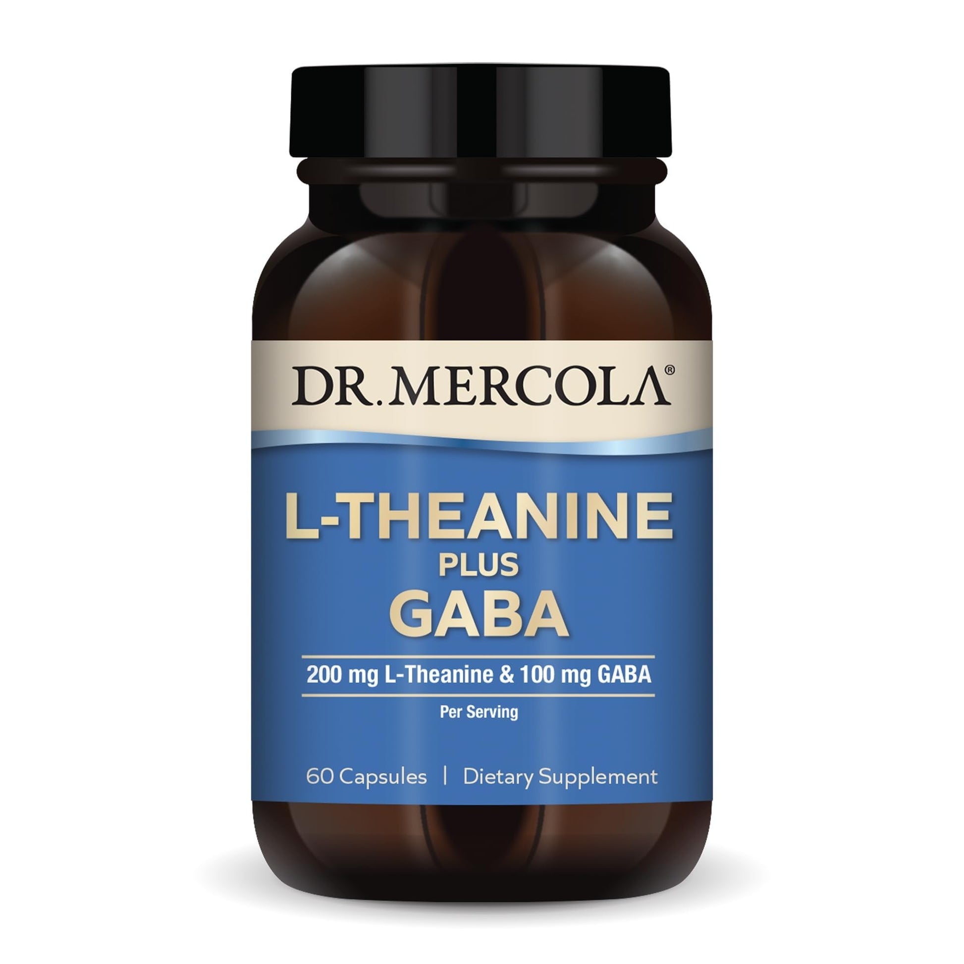 Dr. Mercola L-Theanine Plus GABA, 200 mg, 60 Capsules