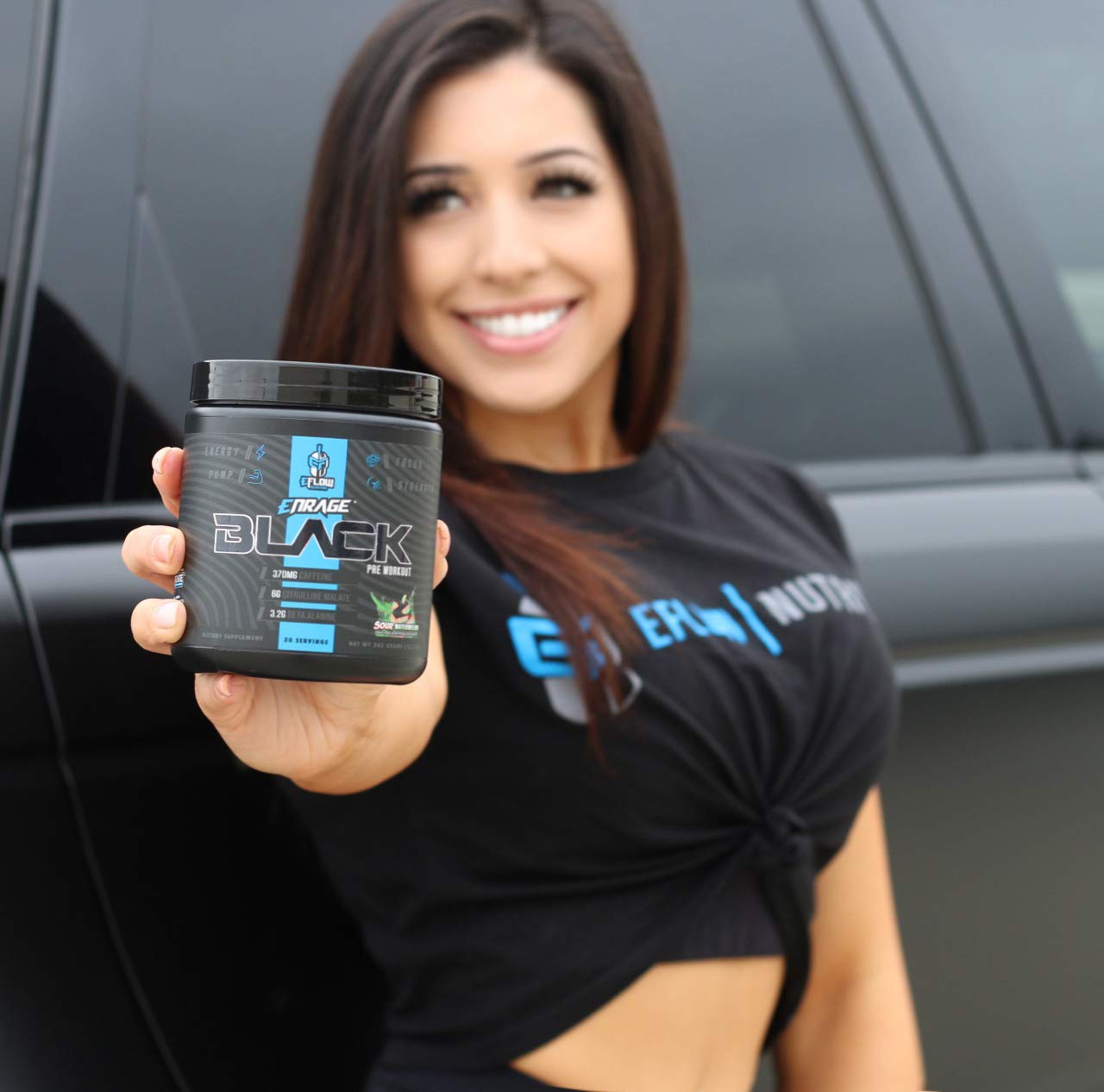 eFlow Nutrition Enrage Black High Stimulant Pre Workout Supplement Powder 12.2 Ounce