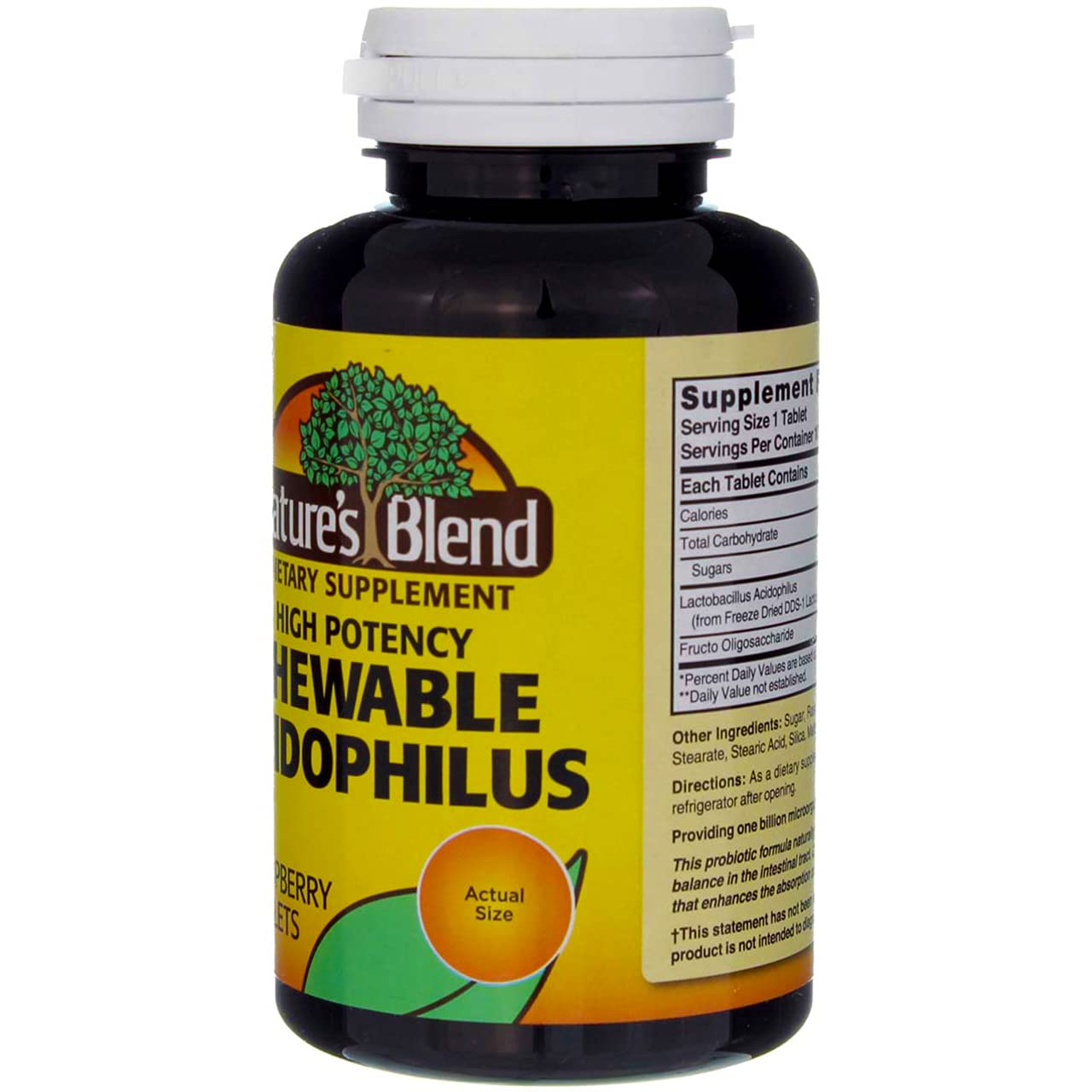 Nature's Blend Acidophilus Chewable Raspberry Flavor Tablets 600