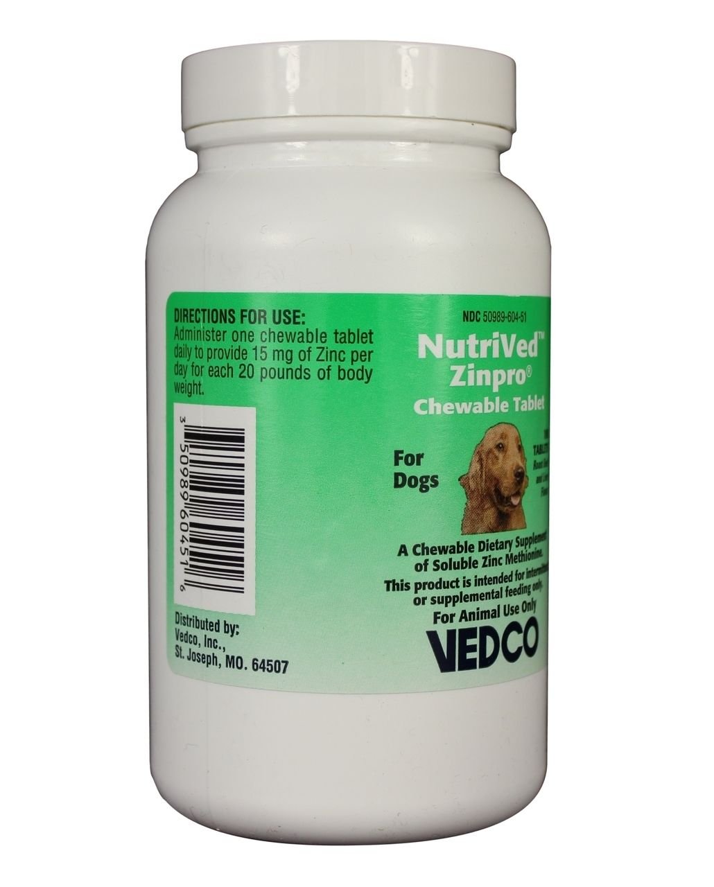 Dog for Dog NutriVed ZinPro Chewable Tablets for Dogs, 100 count