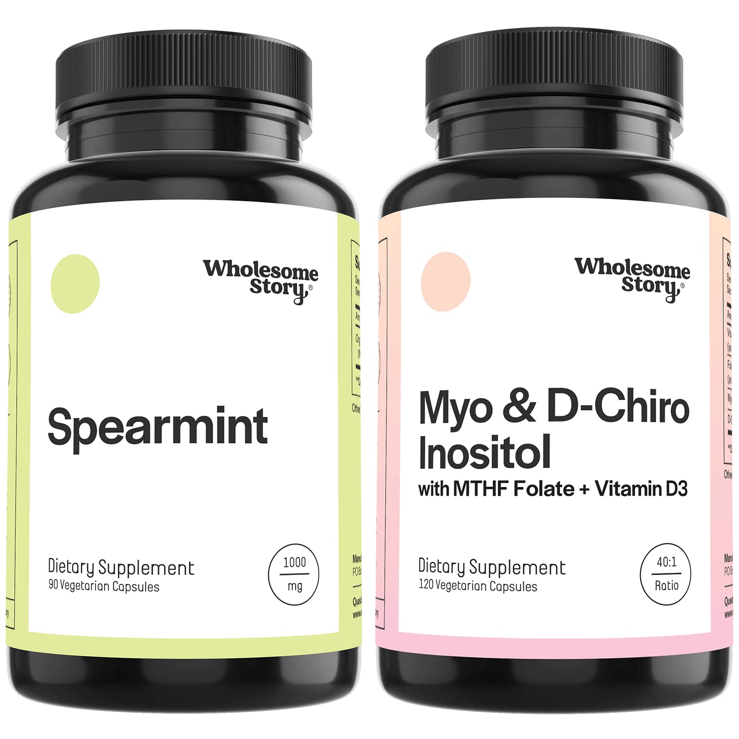 Wholesome Story Spearmint + Myo-Inositol & D-Chiro Inositol, MTHF & Vitamin D3 Powder 120