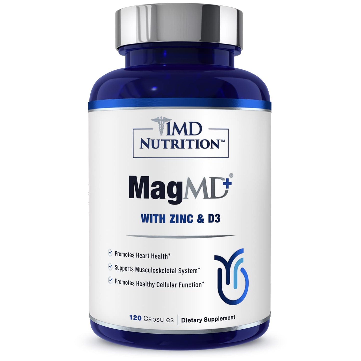 1MD Nutrition MagMD Plus Magnesium with Zinc & D3 Capsule, 120 Count