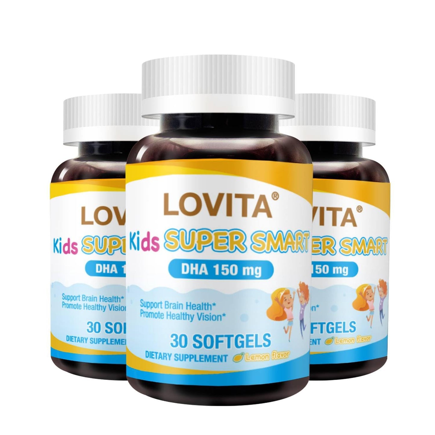 LOVITA Kid’s Super Smart Omega-3 for Children Softgels, 90 Count
