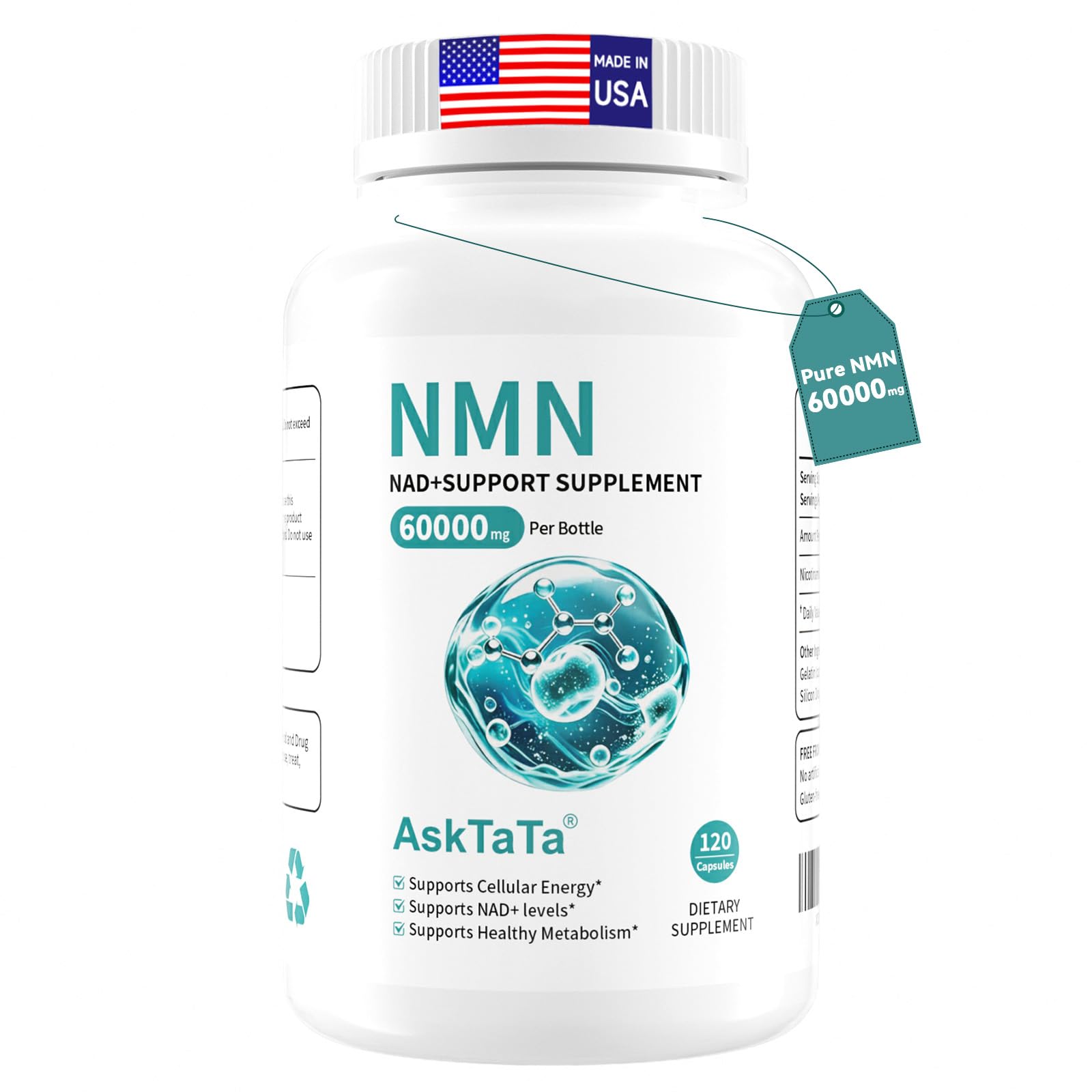 AskTaTa NMN Supplement Capsule 120 Capsules