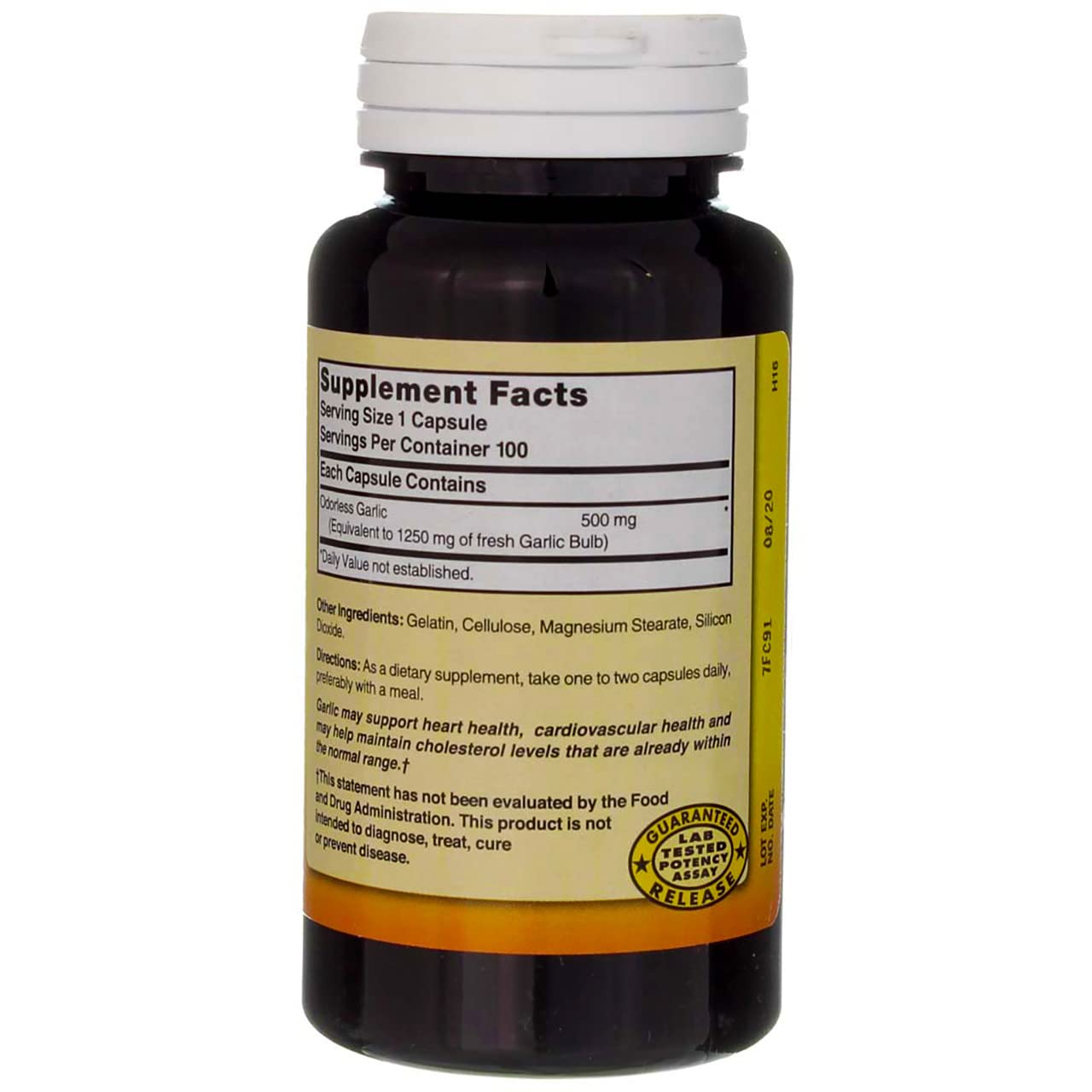Nature's Blend Odorless Garlic Tablets (1250 mg), 100 Tablets