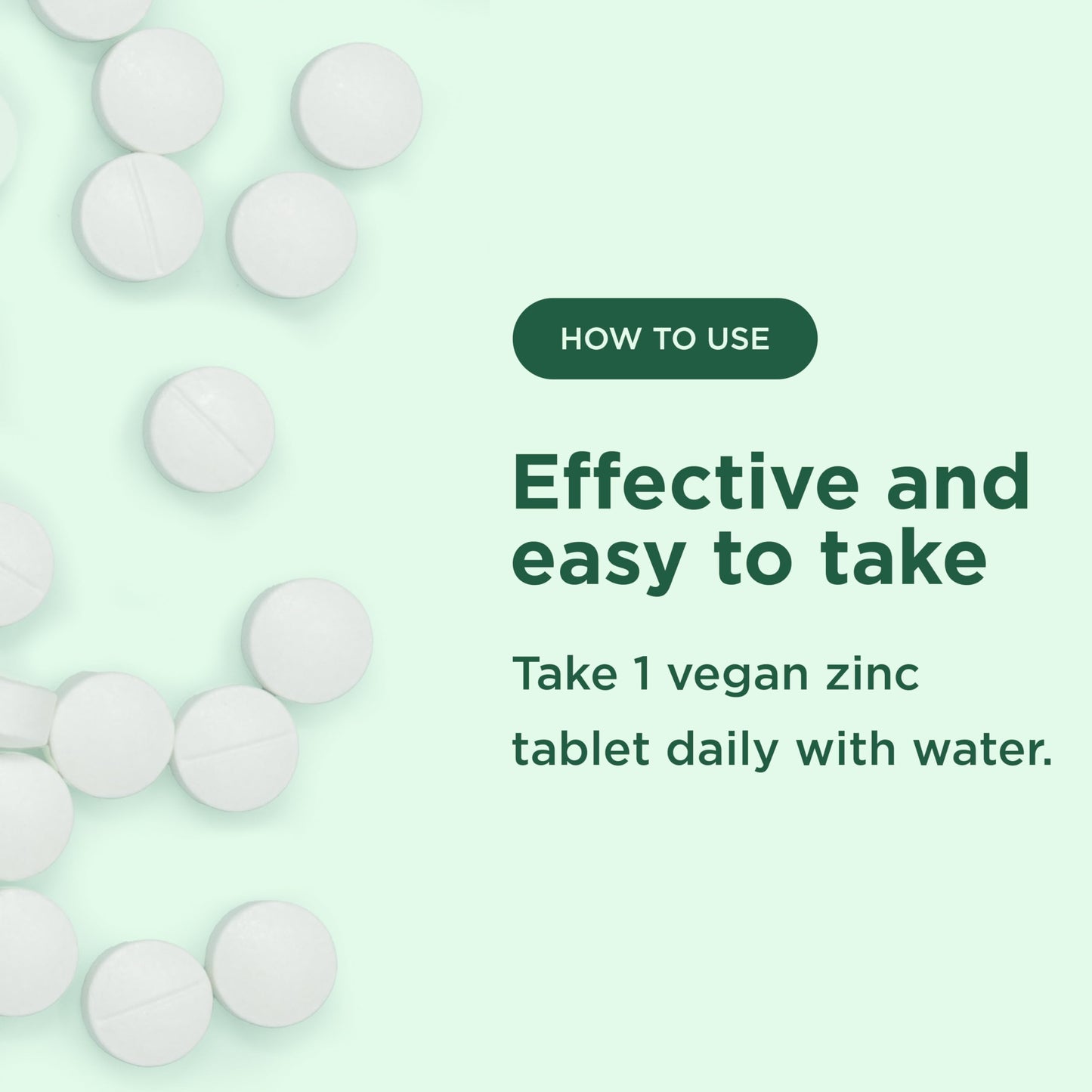 Yuve Vegan Zinc 50 mg Zinc Gluconate Tablets, 100 Count