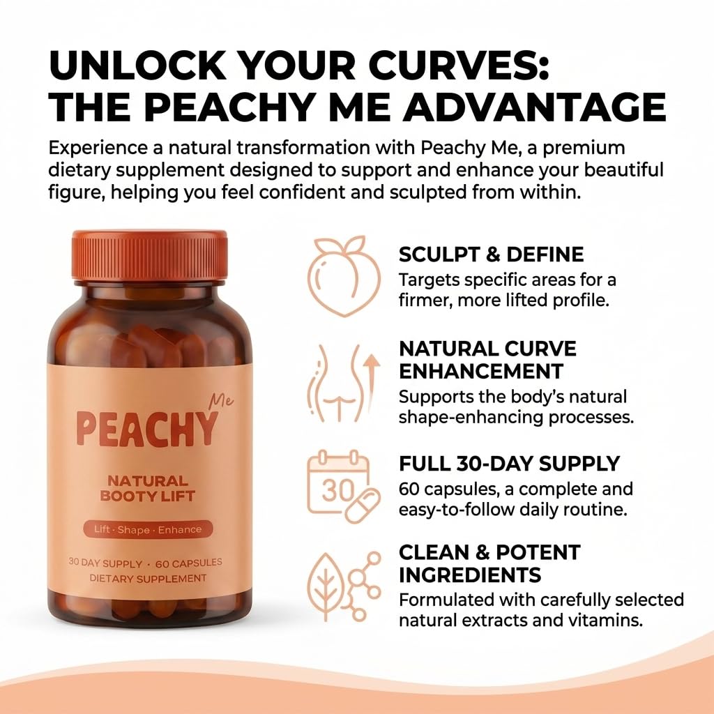 PEACHY Me BBL Pills Natural Booty Lift 60 Capsules