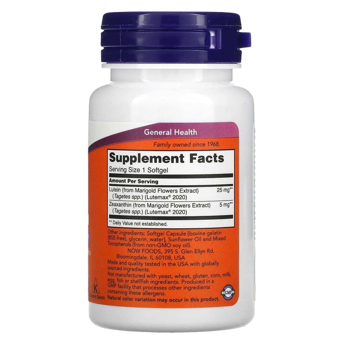 NOW Foods Lutein & Zeaxanthin with 25 mg Lutein and 5 mg Zeaxanthin Softgels 120 Count