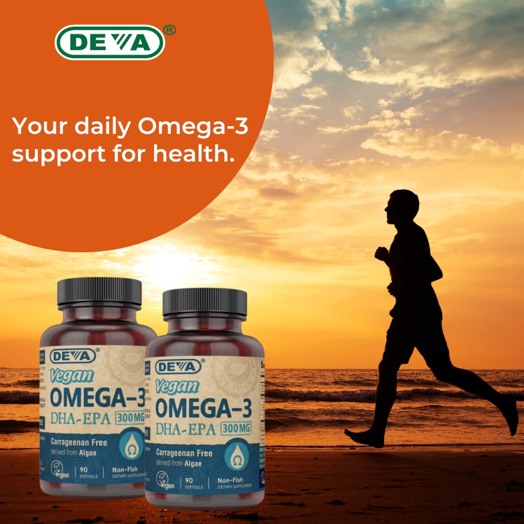 DEVA Vegan Omega-3 DHA Supplement Softgels 90 Count
