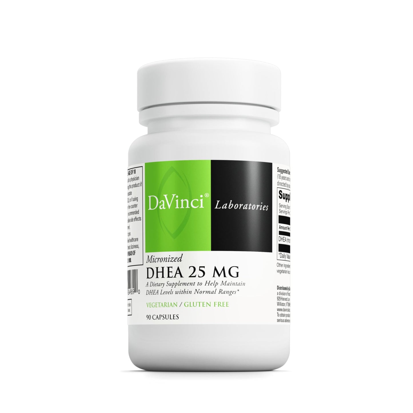 DAVINCI Micronized DHEA 25 mg Capsules, 90 Count