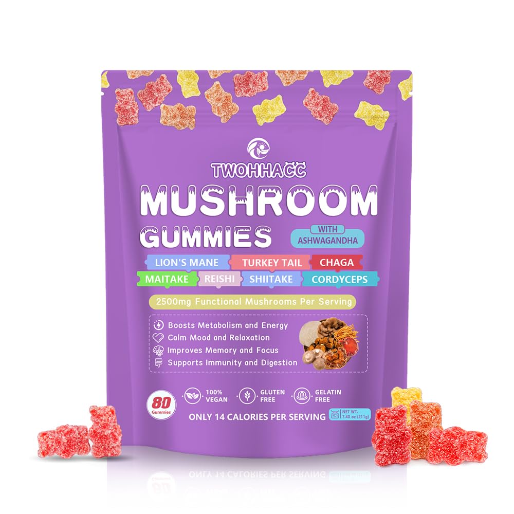 TWOHHACC Mushroom Complex Gummies – 80 Gummies