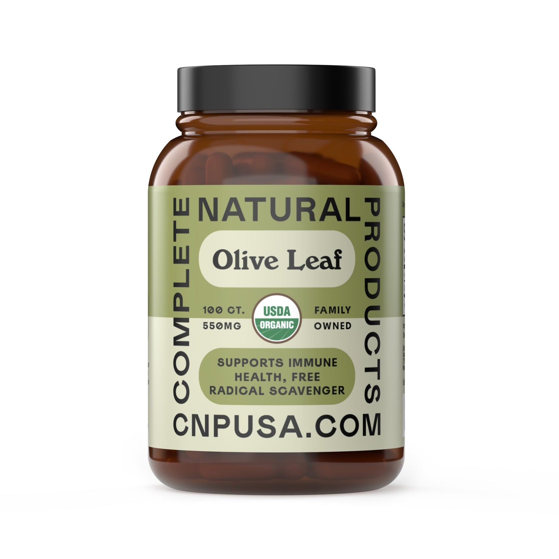 Complete Natural Products Organic Olive Leaf Extract 550mg, 100 Capsules
