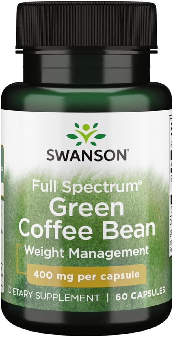 Swanson Full Spectrum Green Coffee Bean 400 Milligrams Capsules, 60 Count