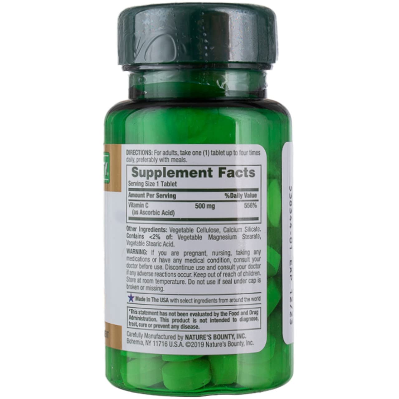 Nature's Bounty Pure Vitamin C 500 mg Tablets, 400 Tablets