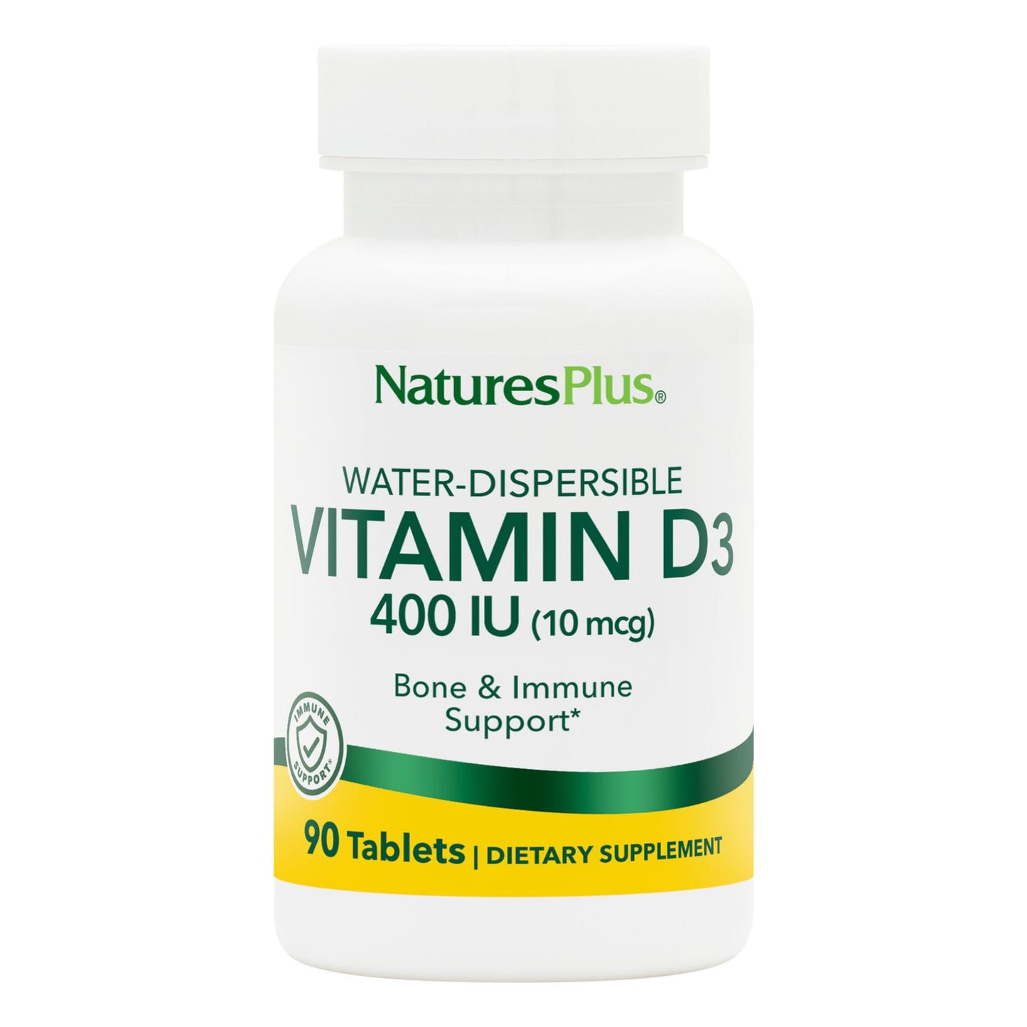 NaturesPlus Vitamin D3 400 IU Water-Dispersible Tablets, 90 Count