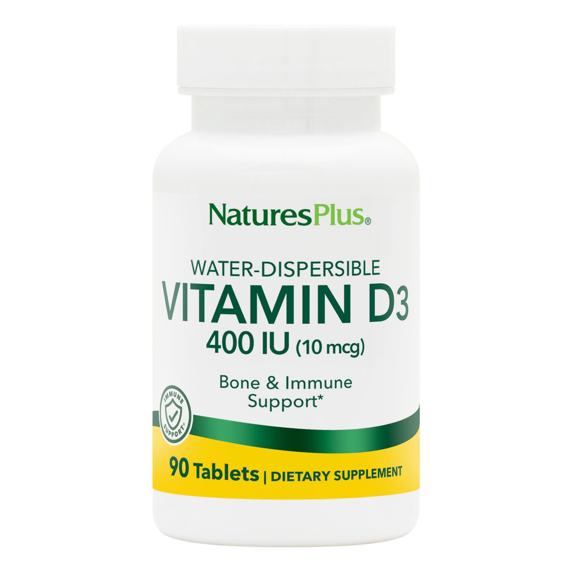 NaturesPlus Vitamin D3 400 IU Water-Dispersible Tablets, 90 Count