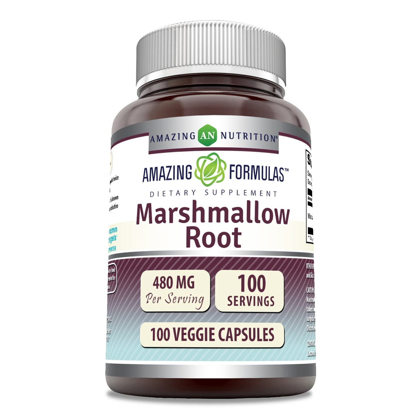 Amazing Nutrition Marshmallow Root Supplement Veggie Capsules, 100 Count