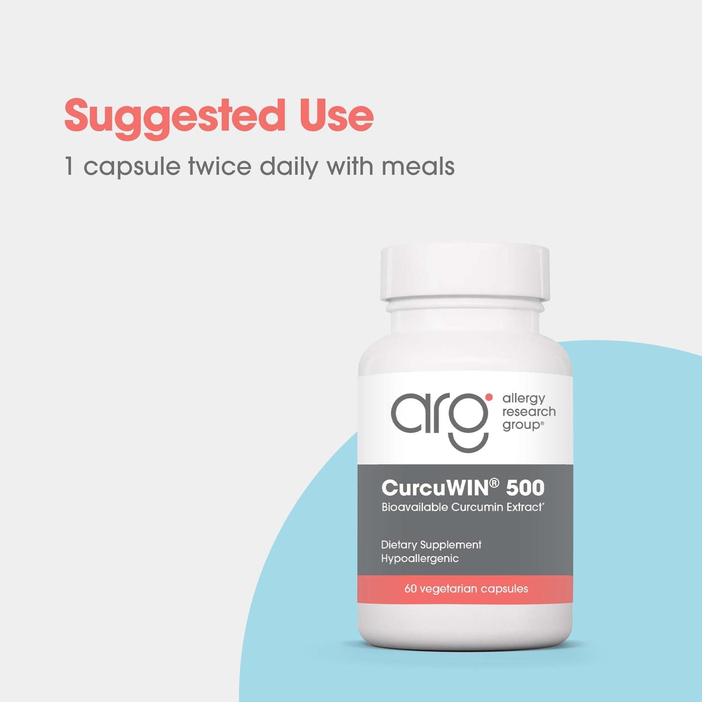 Allergy Research Group Bioavailable Curcumin 500mg Capsules, 60 Count