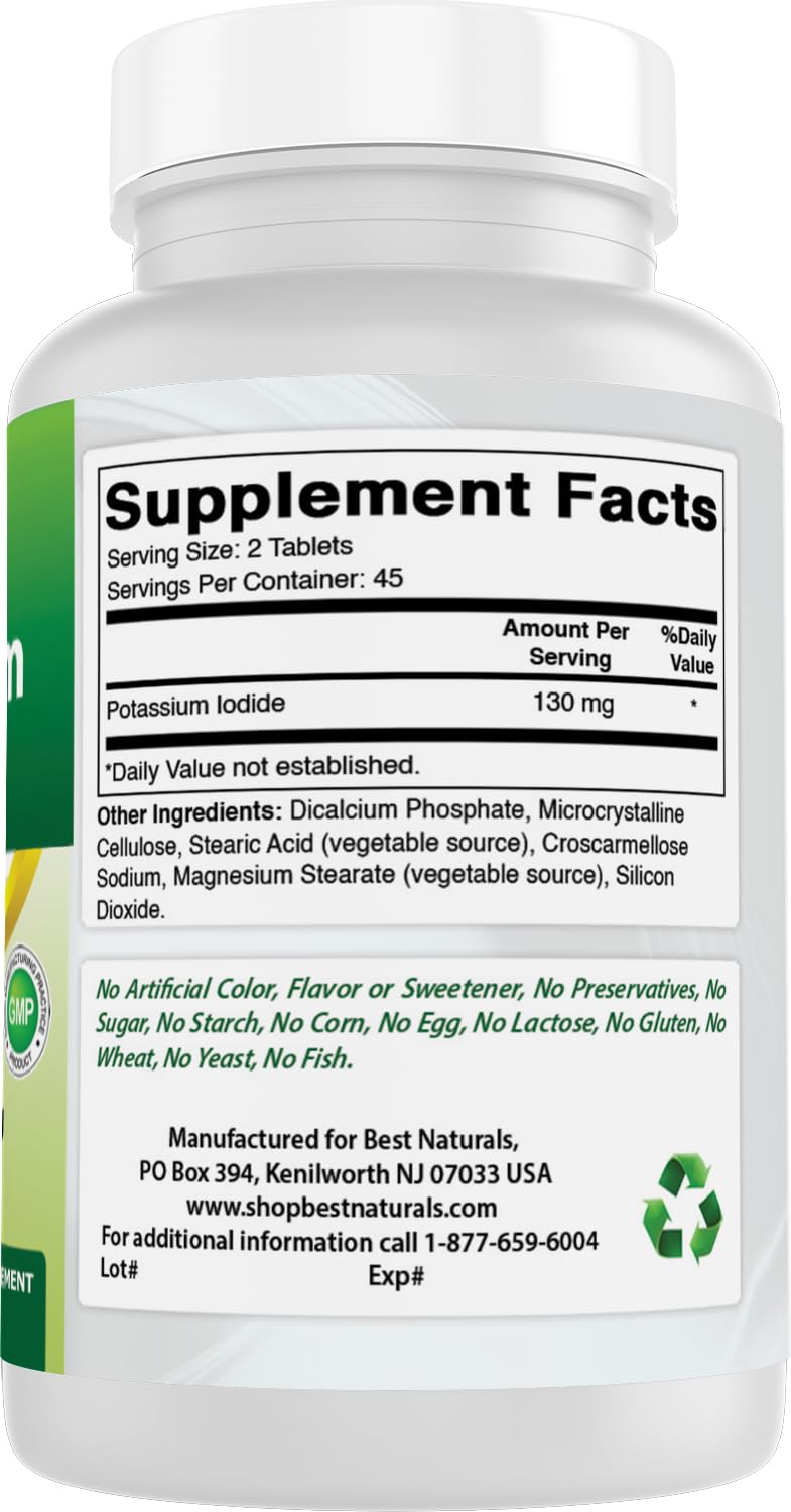 Best Naturals Potassium Iodide 130 mg Tablet 180 Count