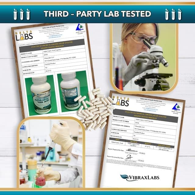 Vibraxlabs Alpha Lipoic Acid 600mg Powder 60 Count