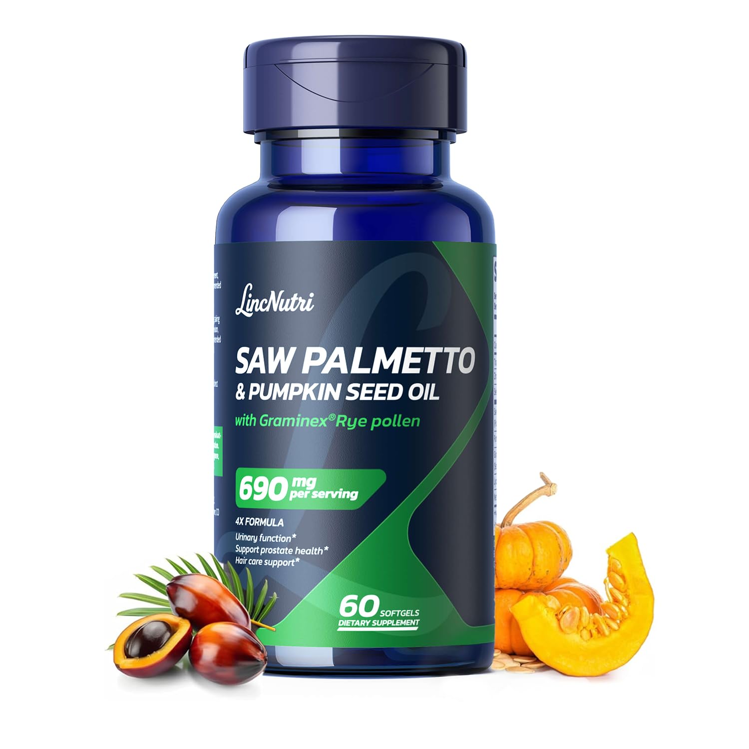 LincNutri Saw Palmetto for Men Prostate Health Softgels 60 Count