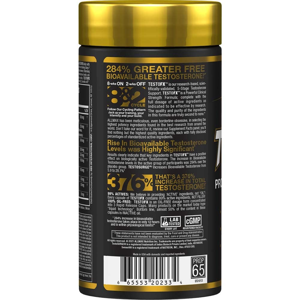 ALLMAX TESTOFX Xtreme Testosterone Booster for Men 90 Capsules