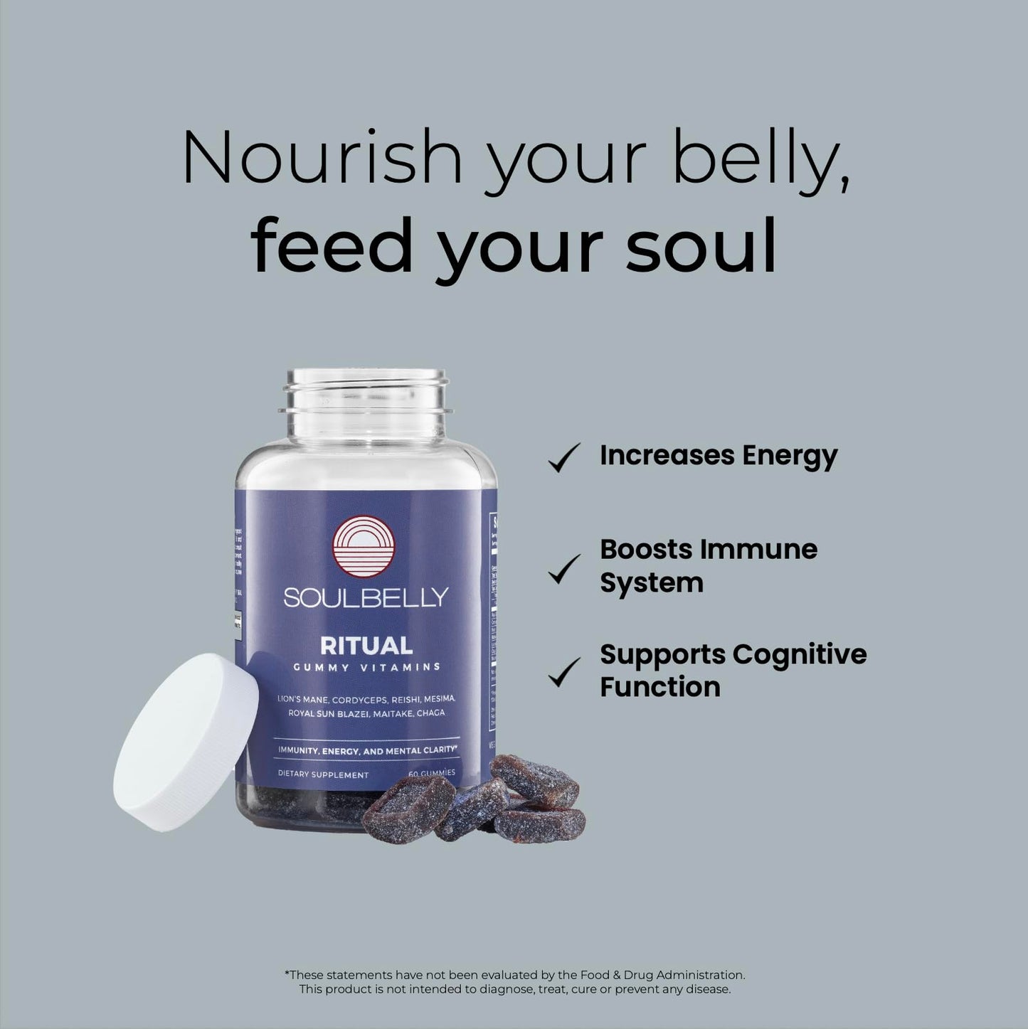 SOULBELLY Multi-Mushroom Gummies 60 Count