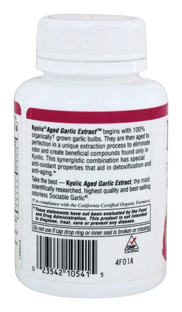 Kyolic Aged Garlic Extract Formula 105 Detox and Anti-Aging Capsules, 1 Capsule
