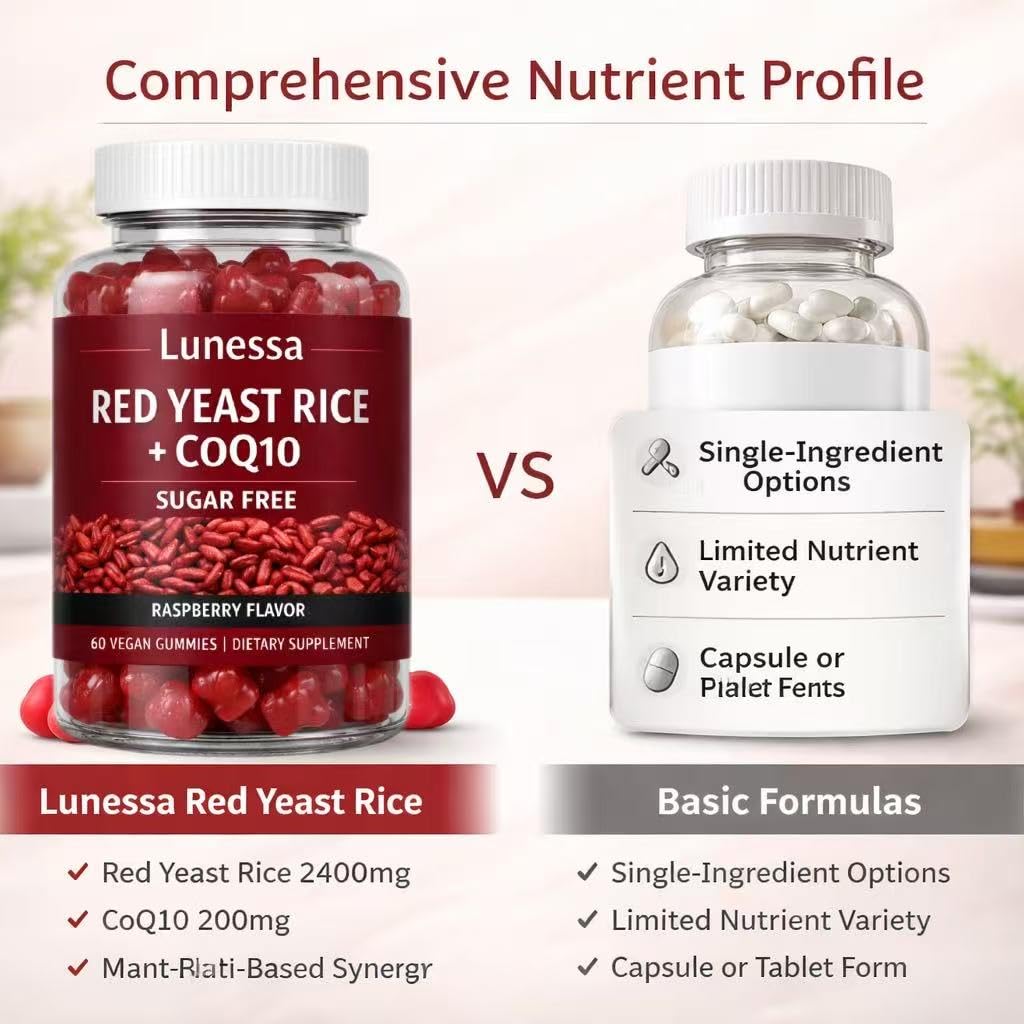 SUBMETIC Lunessa Red Yeast Rice Gummies, 60 Gummies