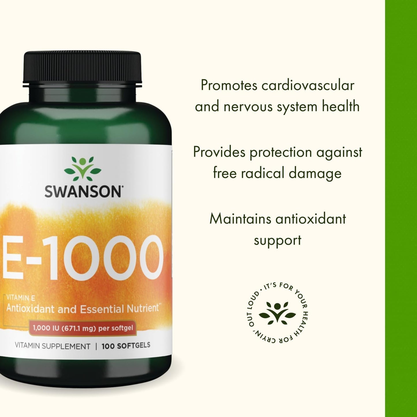 Swanson Vitamin E Softgels 100 Count