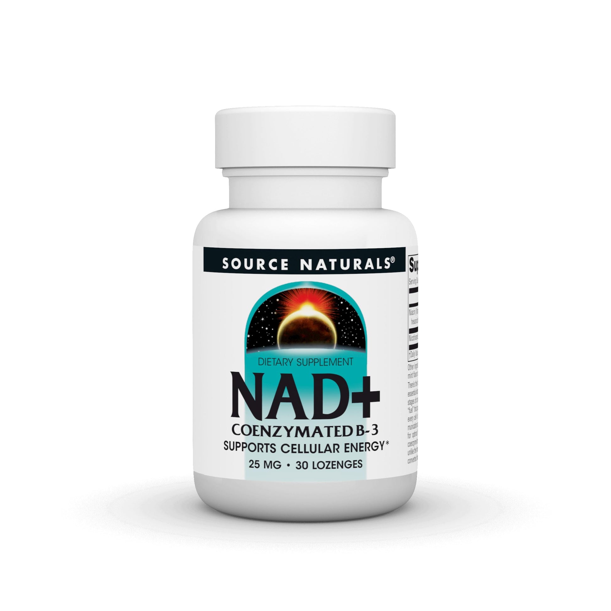 Source Naturals NAD+, Coenzymated B-3 25 mg Lozenges, 30 Count
