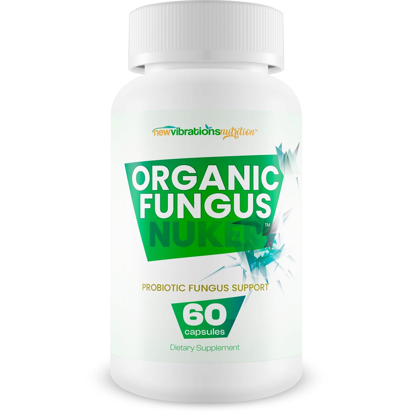 New Vibrations Nutrition Organic Fungus Nuker Probiotic Capsules 60 Count