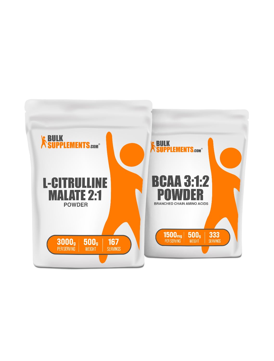 BulkSupplements Citrulline Malate 2:1 500g + BCAA 3:1:2 500g Bundle Powder 35.307