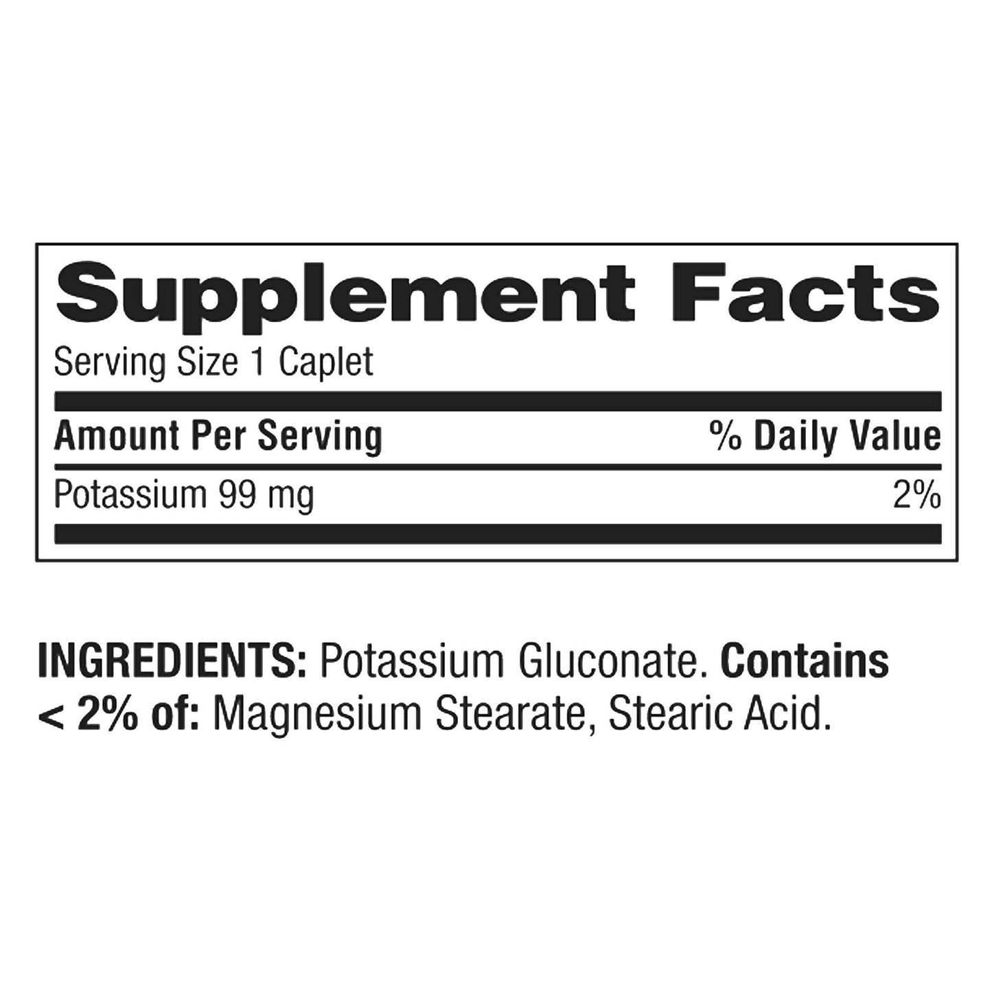 Fusion Shop Store Potassium 99mg Caplets, 500 Count