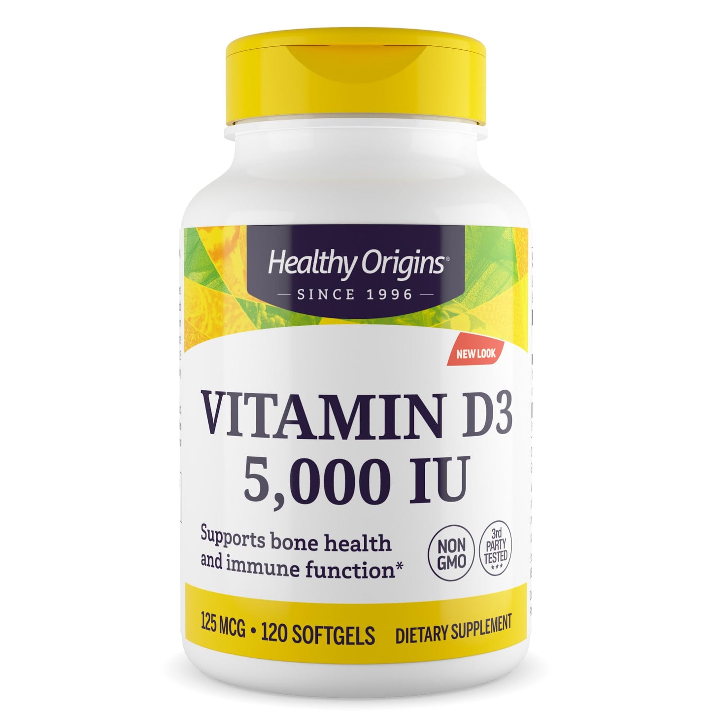 Healthy Origins Vitamin D3 5000 IU Softgels, 120 Count