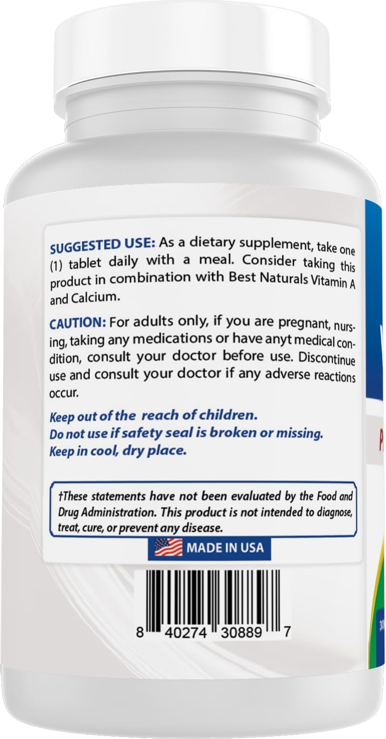 Best Naturals Vitamin D3 2000 IU, 300 Tablets