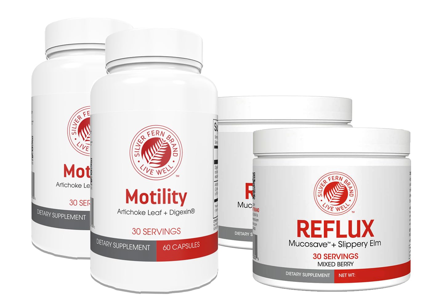 Silver Fern Slow Motility+Kit Digestive Support Bundle 2-Pack Capsules, Powder