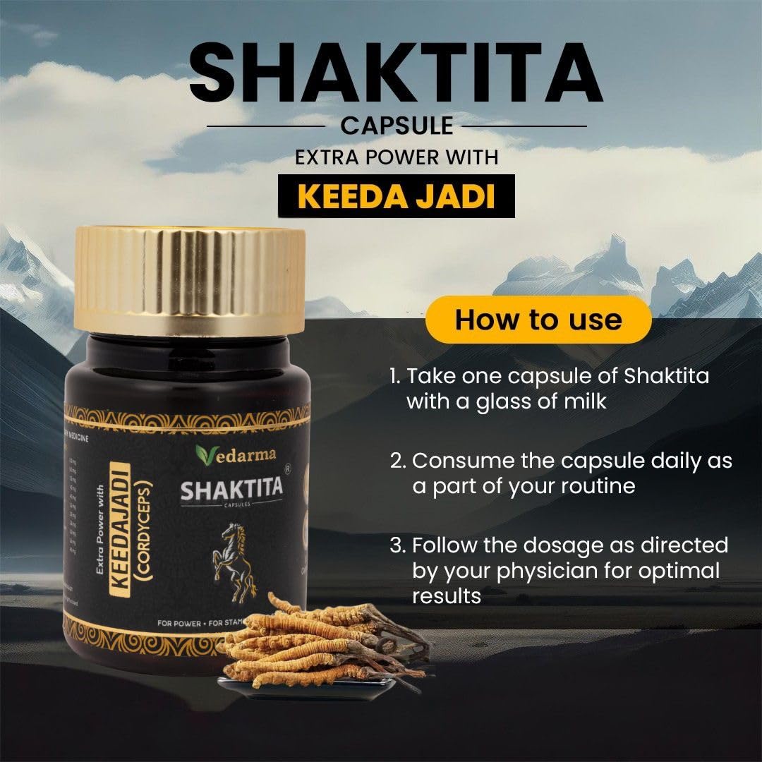 VEDARMA Shaktita Capsules with Keedajadi Infusion, 30 Capsules