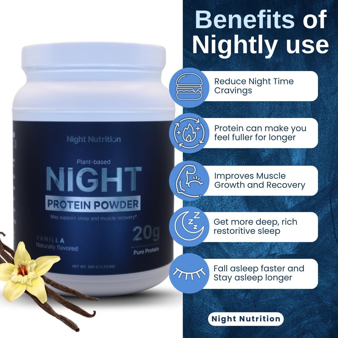 Night Nutrition Night Time Protein Powder Vanilla, 21 Servings