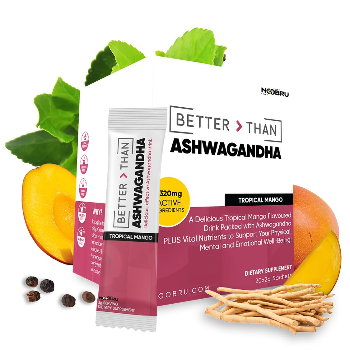 Noobru Better Than Ashwagandha Powder 1.41 Ounce