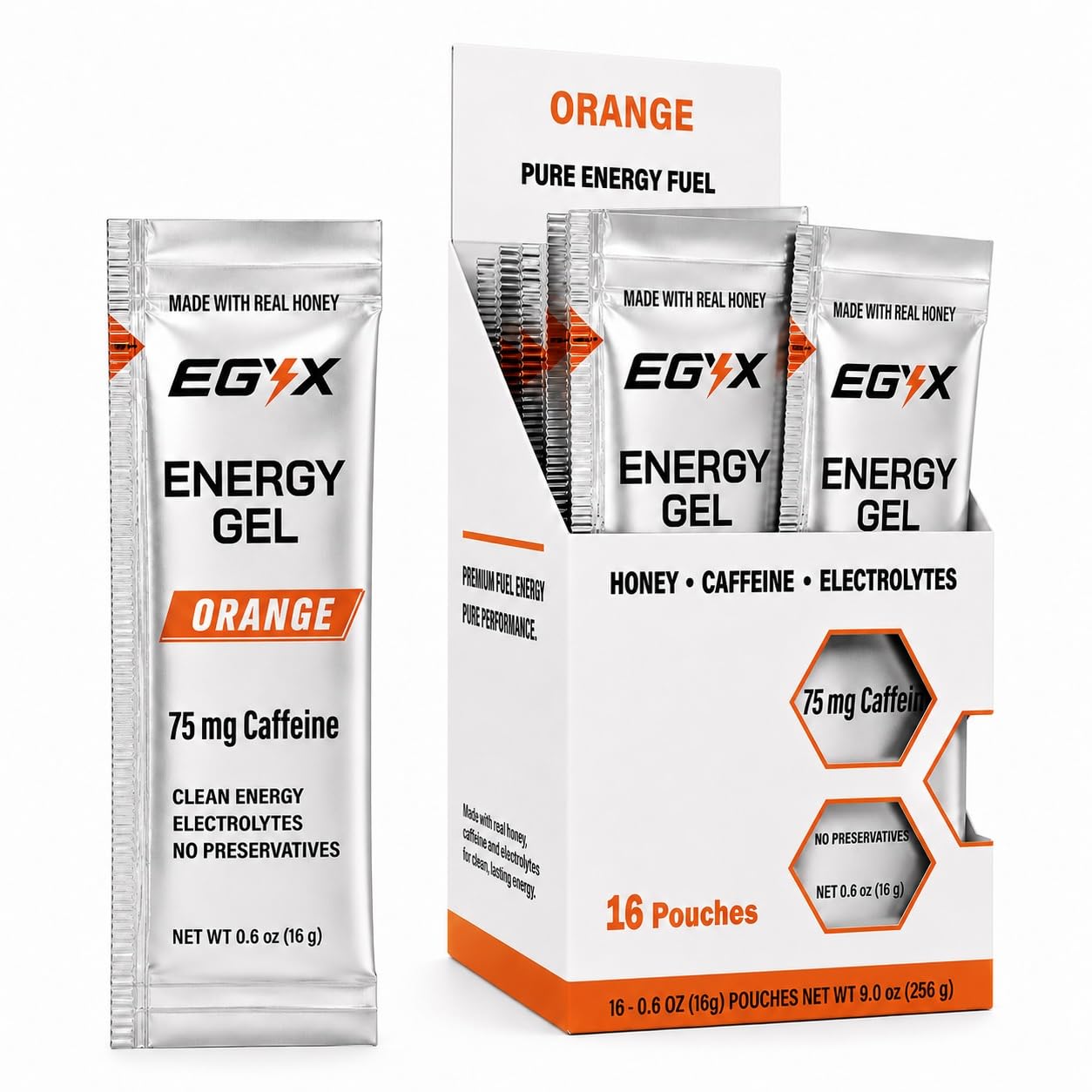 EGYX Honey-Based Energy Gel 16 Count