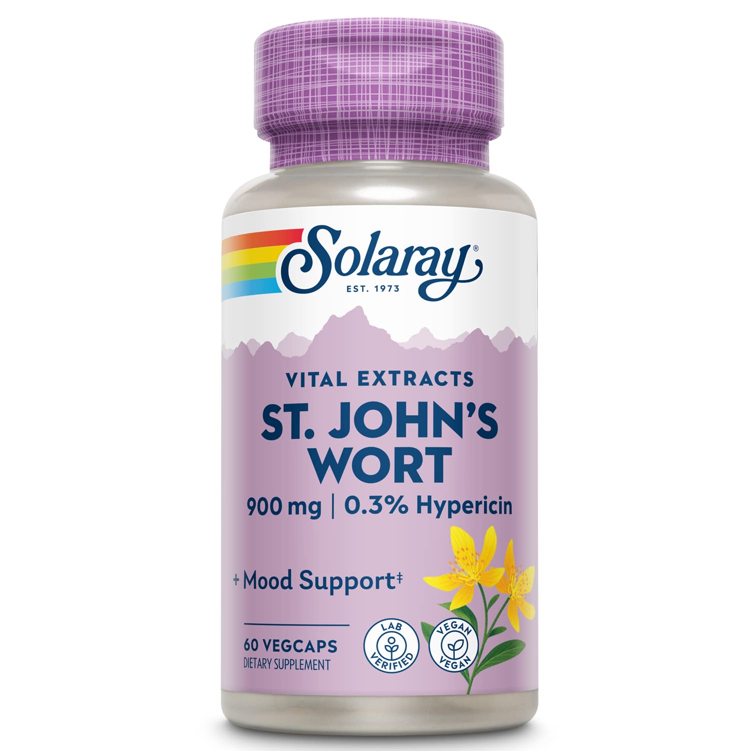 Solaray St. John's Wort Aerial Extract 450 mg Capsule 60 Count