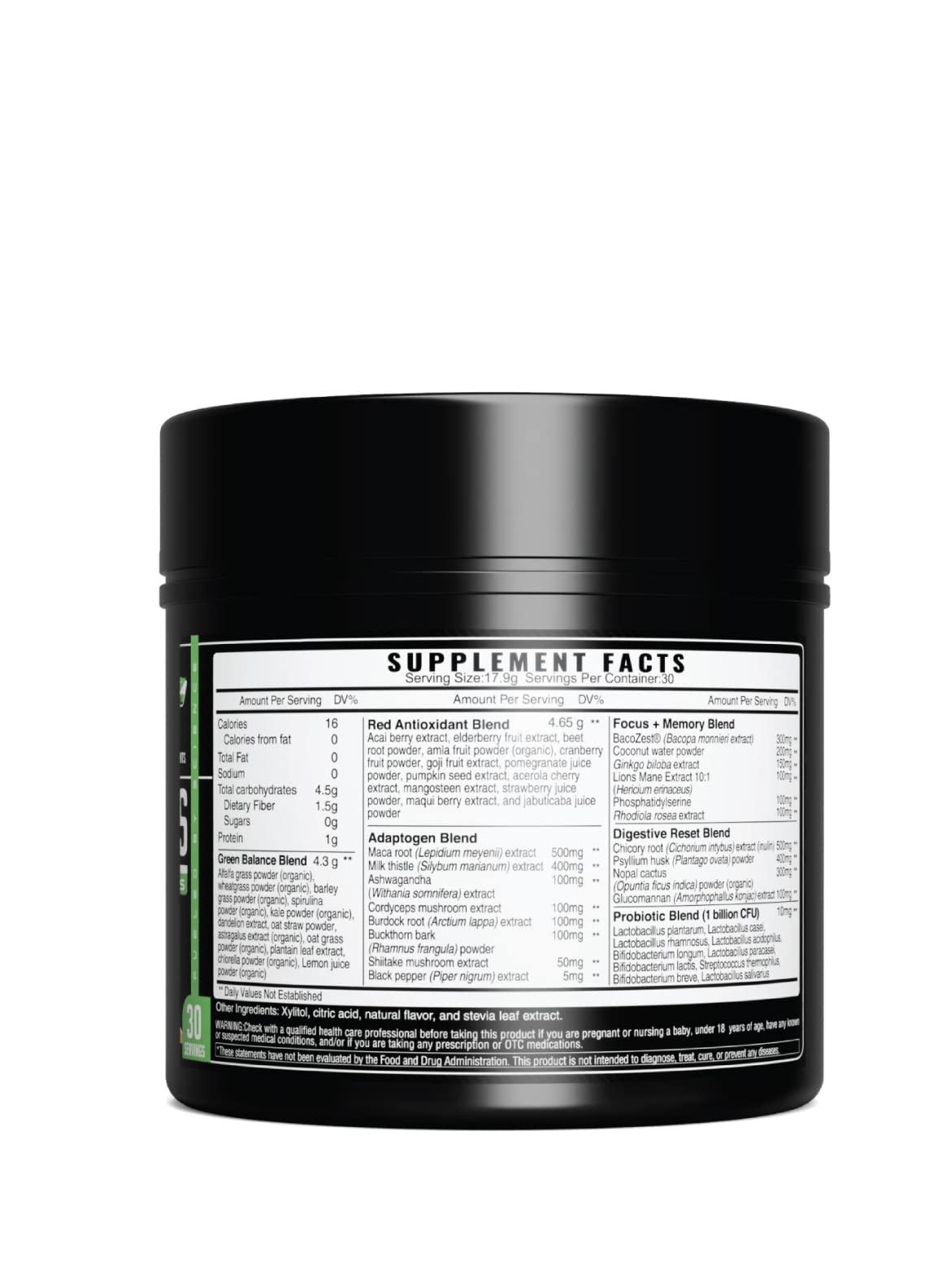 EC Sports Greens & Reds Blend Peach Berry Supplement Powder 537