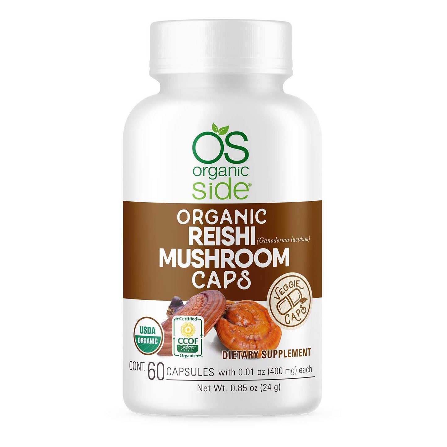 OS Organic Side Reishi Mushroom Capsules, 60 Capsules