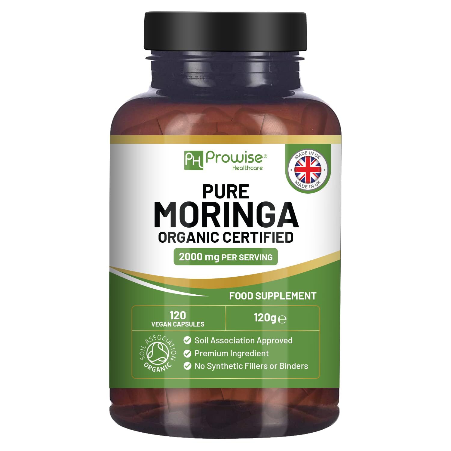 PH PROWISE Healthcare Moringa 2000mg Capsules, 120 Count