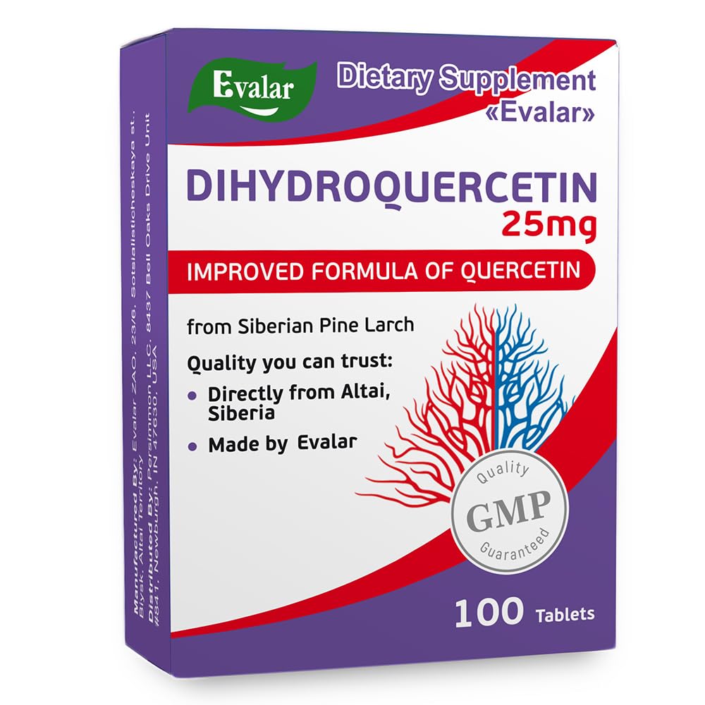 Evalar Dihydro Quercetin Siberian Pine Larch Bioflavonoid Tablet 100 Tablets