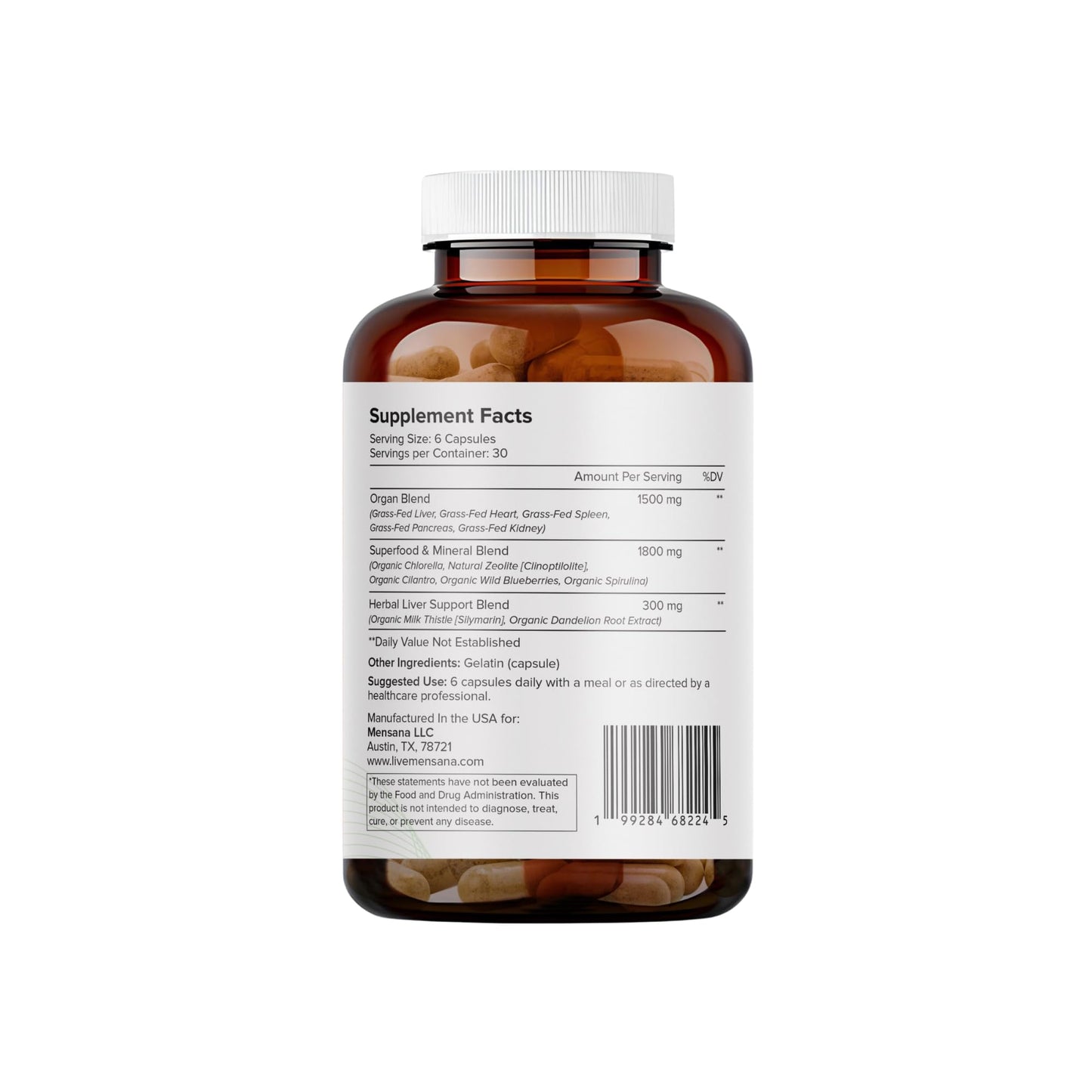 MENSANA Daily Mineral and Vitamin Support Capsules 180 Count